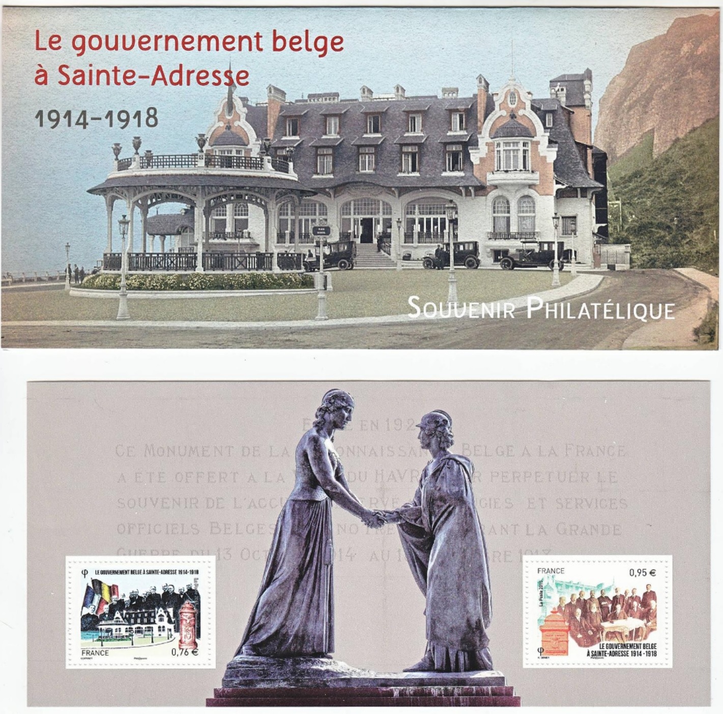 Souvenir philatélique - le gouvernement belge à Sainte-Adresse