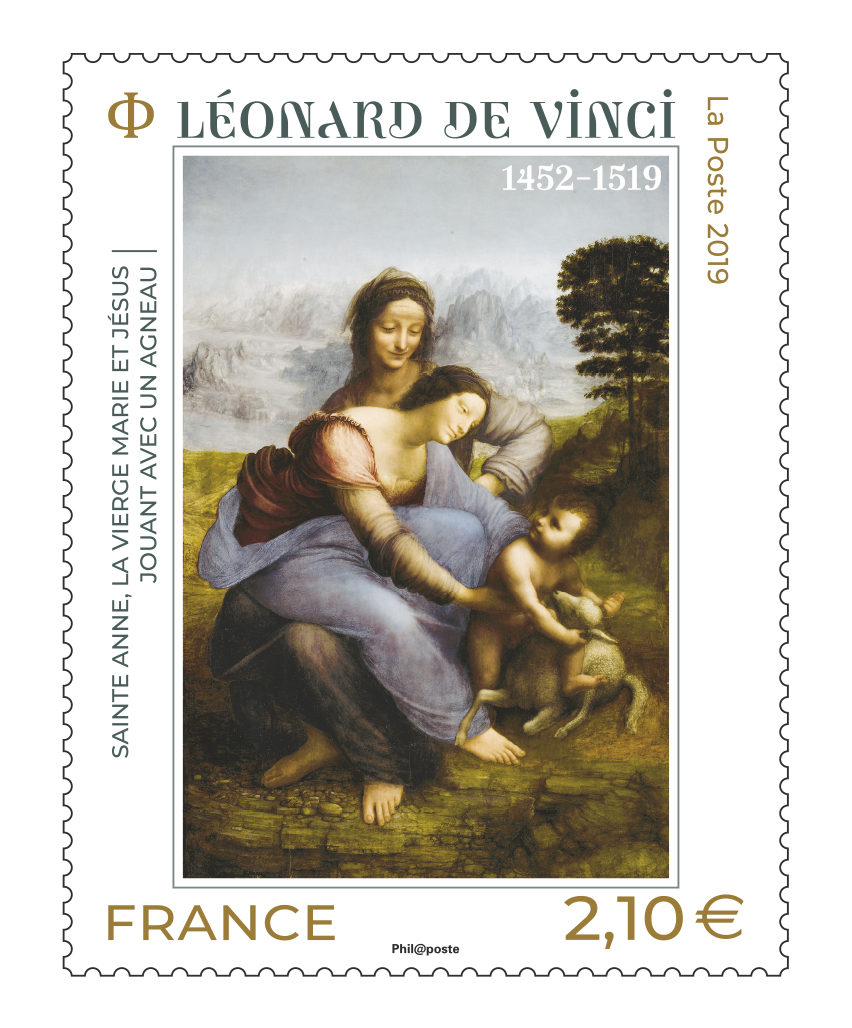 Léonard de Vinci - Sainte Anne, la Vierge Marie et Jésus jouant avec 