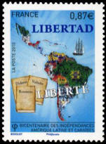 LIBERTAD LIBERTÉ Bicentenaire des Indépendances Amérique Latine et Car