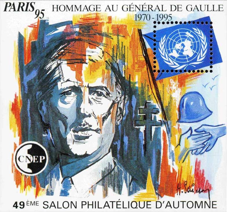 Hommage au général de Gaulle 1970 - 1995 49e Salon philatélique d'auto