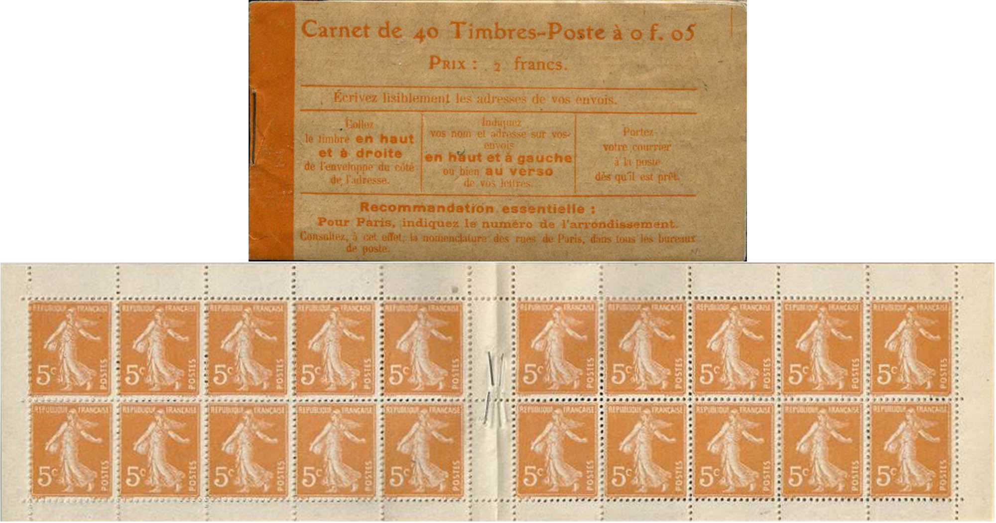 Carnet de 40 Timbres-Poste