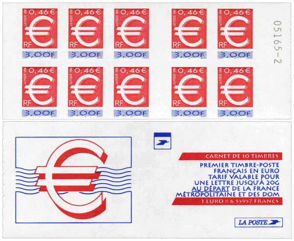le premier timbre français en euro