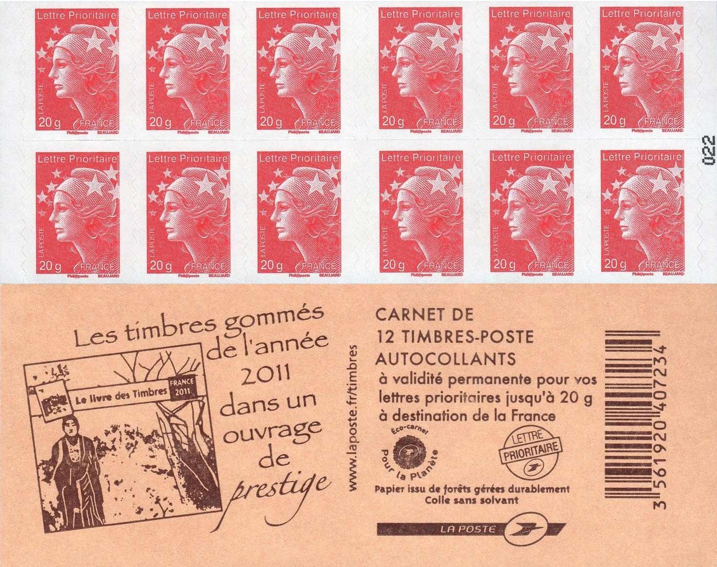 Les timbres gommés de l'année 2011 dans un ouvrage de prestige