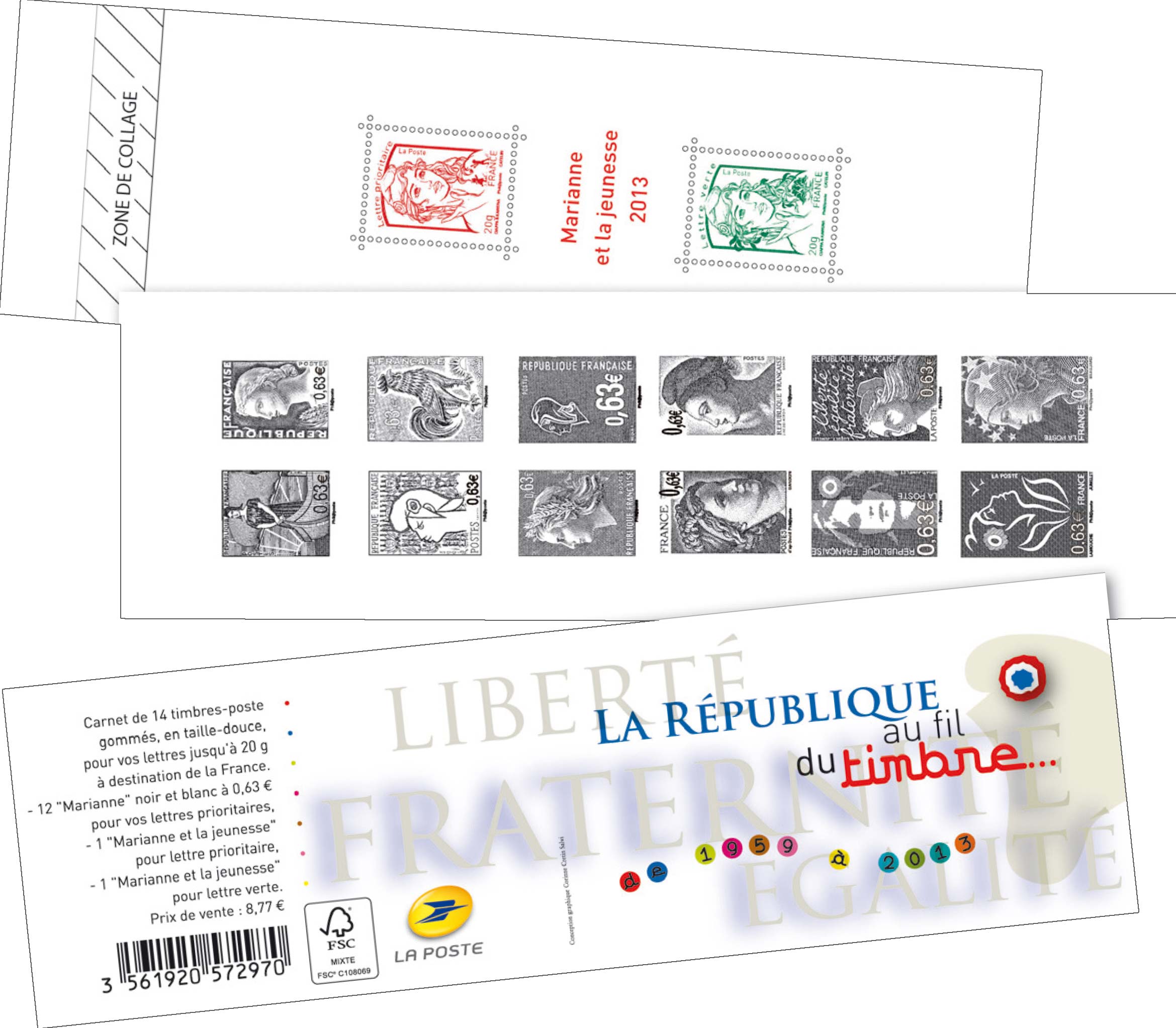 Marianne - La Ve République au fi l du timbre de 1959 à 2013
