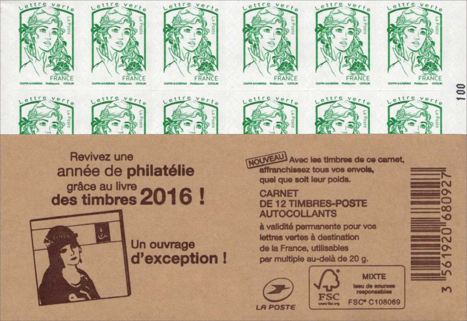 Revivez une année de philatélie grâce au livre des timbres 2016