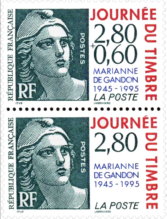JOURNÉE DU TIMBRE MARIANNE DE GANDON 1945-1995