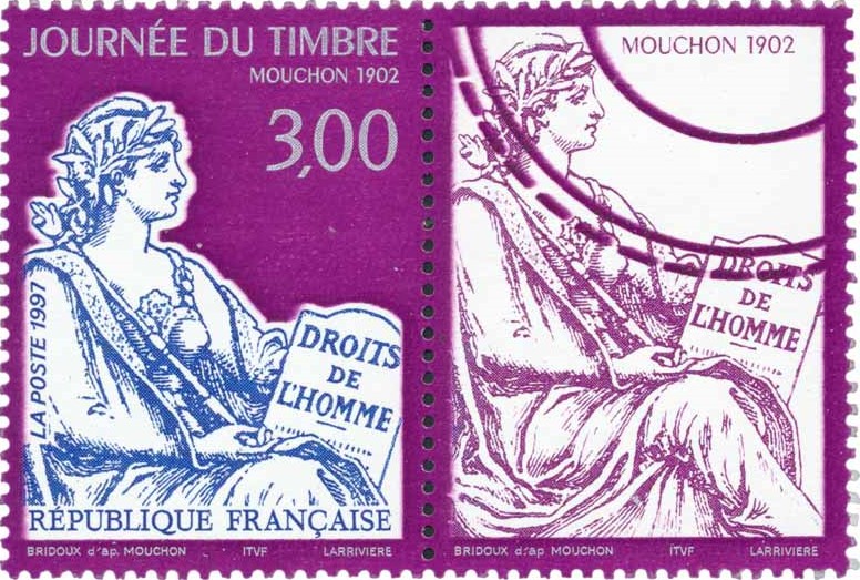 JOURNÉE DU TIMBRE MOUCHON 1902 DROITS DE L'HOMME