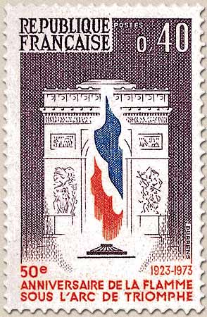 50e ANNIVERSAIRE DE LA FLAMME SOUS L'ARC DE TRIOMPHE 1923-1973