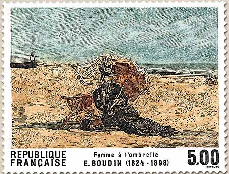 Femme à l'ombrelle E. BOUDIN (1824-1898)