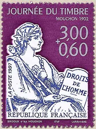 JOURNÉE DU TIMBRE MOUCHON 1902 DROITS DE L'HOMME