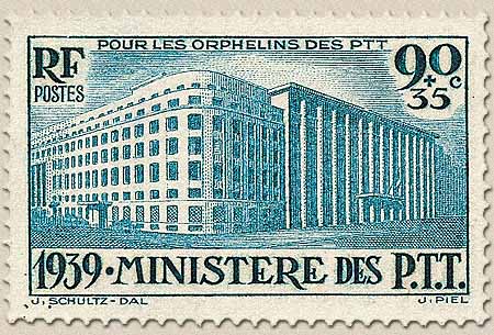 POUR LES ORPHELINS DES PTT 1939. MINISTÈRE DES P.T.T.