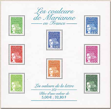 Les couleurs de Marianne en Euros