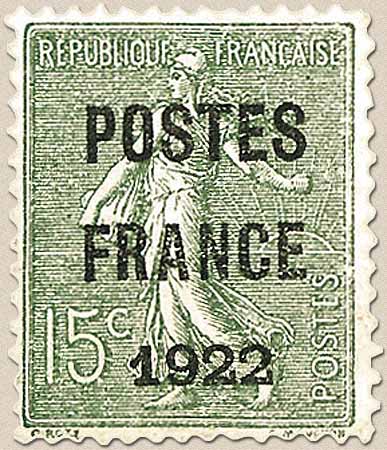 1922 POSTES PARIS type semeuse lignée / surchargé