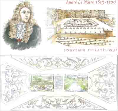 Souvenir philatélique André Le Nôtre 1613- 1700