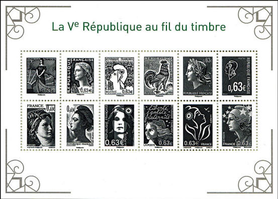 Ve République au fil du timbre